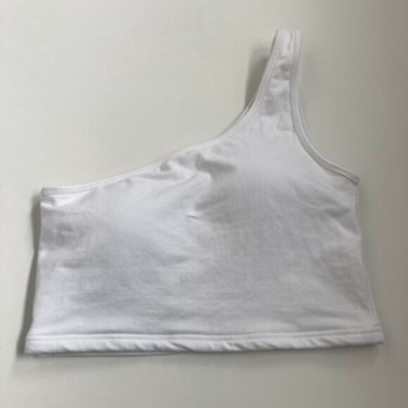 Klassy Network One Shoulder Brami Cropped - White - Large - Picture 2 of 7